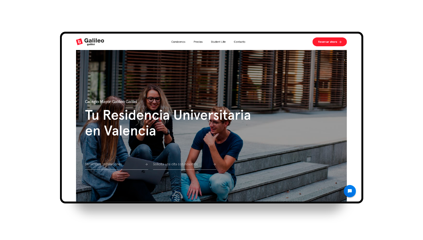 Galileo Galilei Residence Hall in Valencia, new website