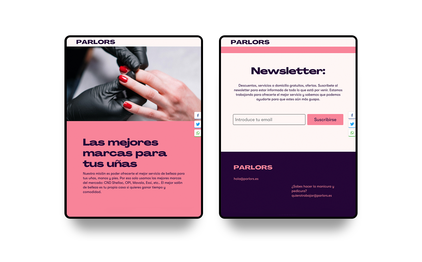 Manicura a domicilio con Parlors.es, nuestra nueva startup