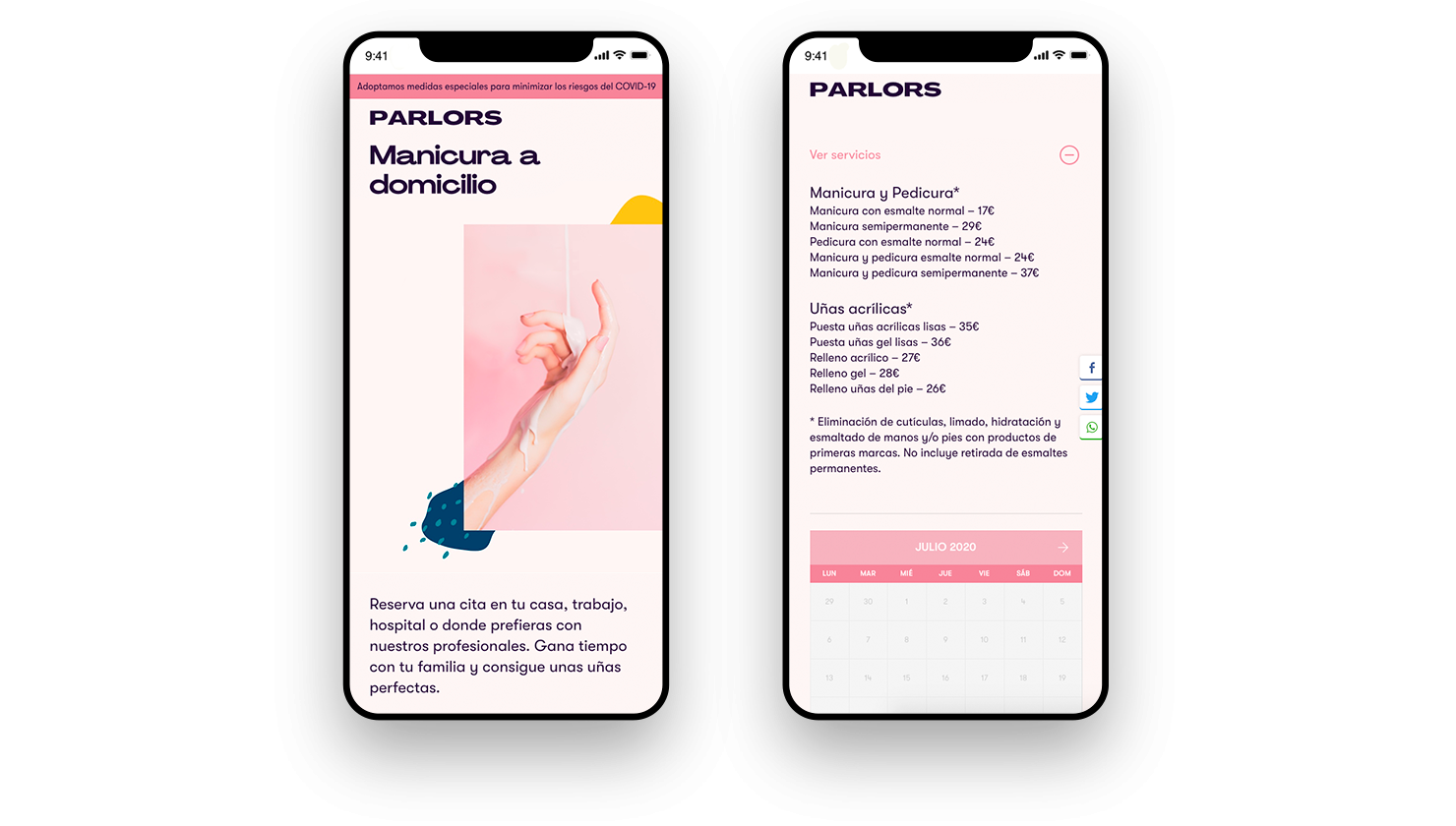 Manicure at home with Parlors, our new startup