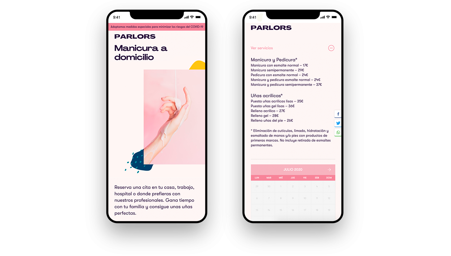 Manicura a domicilio con Parlors.es, nuestra nueva startup