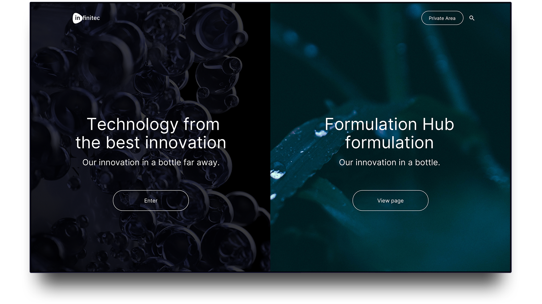 Infinitec, web design and UX UI for biotechnological innovation