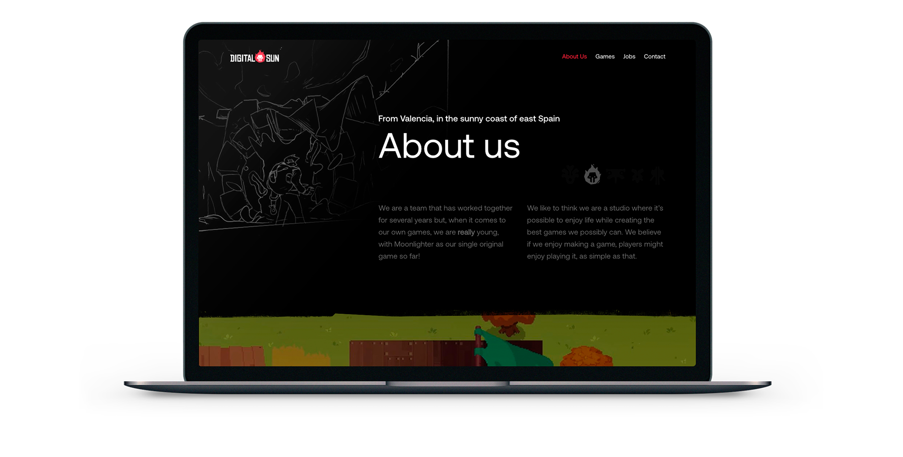 Web design for the independent video game company, Digital Sun Games